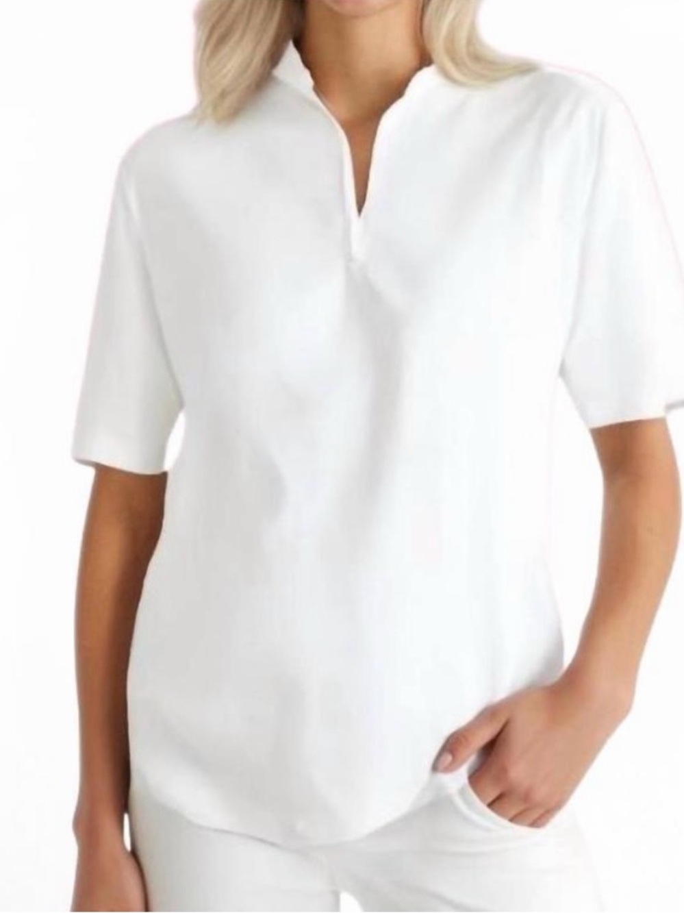 NWT Katherine Way Bayside Short Sleeve Polo Shirt Women’s XL UPF 50+ White Golf